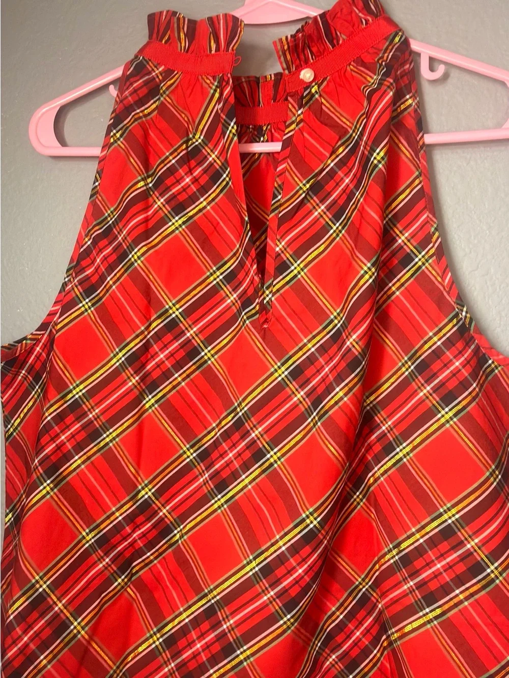 J. Crew Red Plaid Halter Top